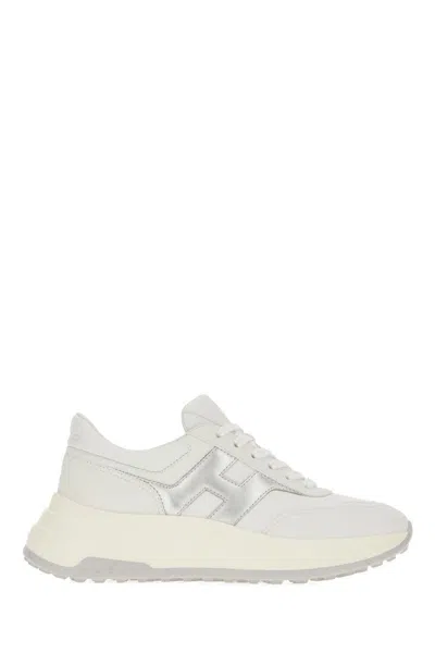 Hogan White Silver Lace Up Sneakers