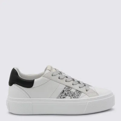HOGAN HOGAN WHITE AND BLACK LEATHER SNEAKERS