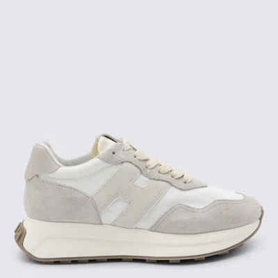 HOGAN HOGAN WHITE AND BEIGE LEATHER SNEAKERS