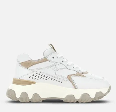 Hogan Sneakers In Bianco/zenzero