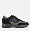 Hogan Interactive Sneakers With Suede And Smooth Leather In Black