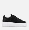 Hogan Chunky Sole Black Sneakers In Black