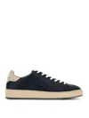Hogan Smooth Leather Sneakers With Contrasting Suede Heel In Black