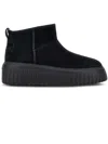Hogan Ankle-high Minimalist Suede Shoes In Black