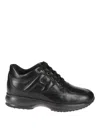 Hogan Interactive Sneakers With Toggled Tongue And Side H Logo In Black