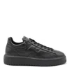 Hogan Leather H-stripes Tread Sneakers In Black