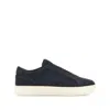 Hogan Black Suede Slip-on Shoes With Contrasting Sole In Blue