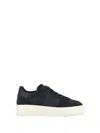 Hogan Round Toe Suede Finish Rubber Sole Sneakers In Blue
