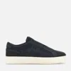 Hogan Black Suede Slip-on Shoes With Contrasting Sole In Blue