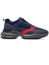 Hogan Man Sneakers Navy Size 9 Leather, Textile Fibers In Blue