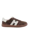 Hogan Rubber Sole Suede Finish Sneakers In Brown