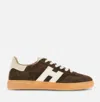 Hogan Stylish Sneakers With Contrast Panel And Suede Finish In Brown
