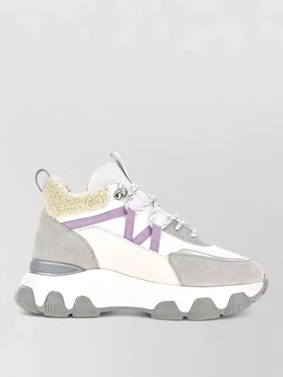 Hogan Sneakers Chunky Sole Pull Tab Accents In Gray