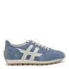 Hogan Lace-up Suede Inset Sneakers In Clear Blue