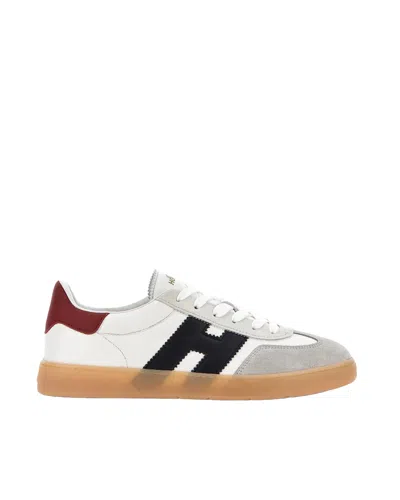 Hogan Cool Leather Sneakers With Nappa And Suede Inserts In White