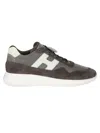 Hogan Interactive Panelled Leather Sneakers In Green