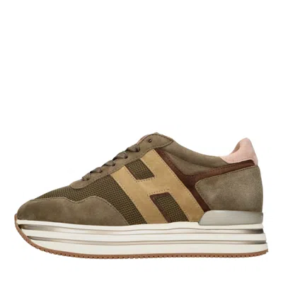 Hogan Woman Sneakers Military Green Size 6 Calfskin