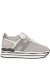 Hogan H483 Midi Platform Lace-up Sneakers In Grey