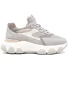Hogan Women's Calf Leather Sneakers With Oversized Sole In Grey