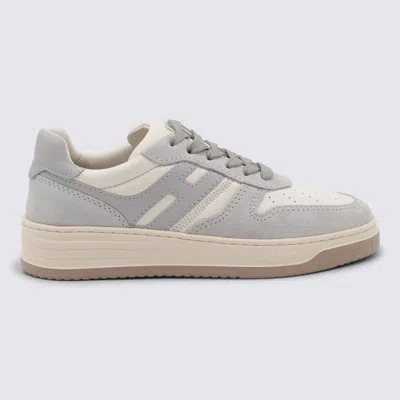 HOGAN HOGAN IVORY AND GREY LLEATHER H630 SNEAKERS