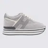 Hogan Midi H222 Suede Platform Sneakers In Grey
