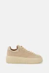 Hogan Suede Platform Sneakers Round Toe In Neutral