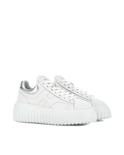 Hogan Sneakers H Stripes Bianca E Argento In White