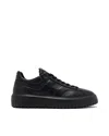 Hogan Leather H-stripes Tread Sneakers In Black