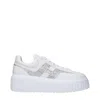 Hogan Women's H-stripes Leather Sneakers In White
