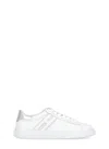 Hogan Sneaker In White Leather And Spur In Silver Laminated Leather In White