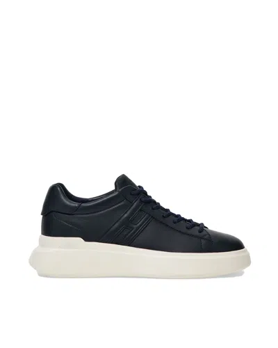 Hogan H580 Leather Sneakers In Black