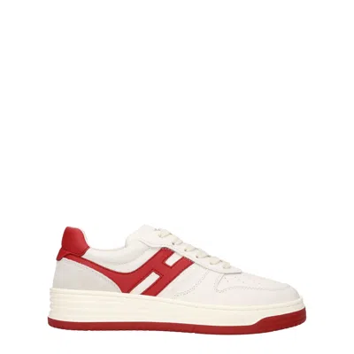 Hogan Sneakers H630 Memory Foam Donna Pelle Beige/rosso In Multi