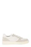 Hogan Two-tone Leather Sneakers With Logos In Multi
