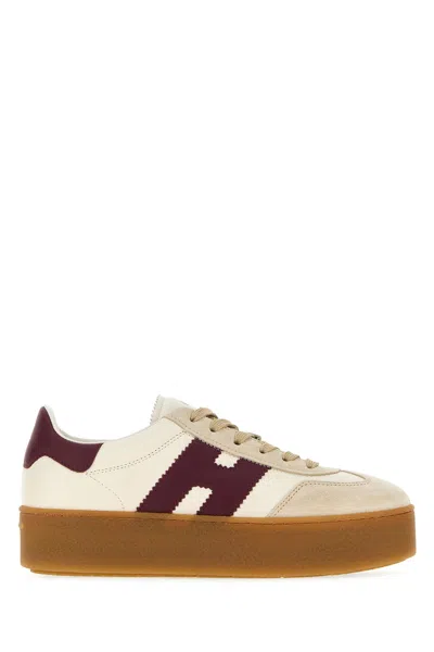 Hogan Two-tone Leather And Suede H698 Sneakers In Brown