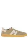 Hogan Retrospective Suede Sneakers With Nappa Leather Detail In Nude