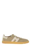 Hogan Retrospective Suede Sneakers With Nappa Leather Detail In Nude