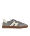 Hogan Trendy Suede Round Toe Rubber Sole Sneakers In Gray