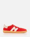 Hogan Cool Leather And Suede Sneakers In Red