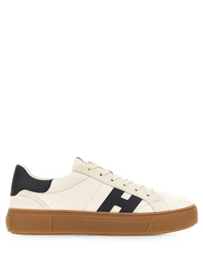 Hogan Brown Logo Sneakers In Neutral