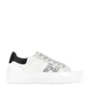 Hogan Crosswind Nappa Leather And Suede Sneakers With Glitter H Detail Shoes In White
