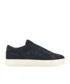 Hogan Black Suede Slip-on Shoes With Contrasting Sole