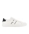 Hogan White Leather Sneakers With Logo Design And Rubber Sole In White