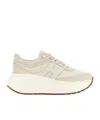 Hogan 'rebel' Calf Leather Sneakers In Ivory In White
