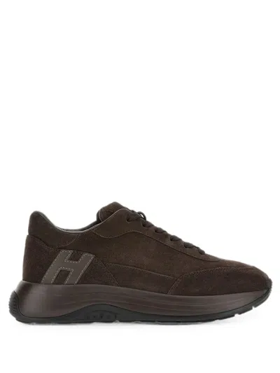 Hogan Dark Brown Hi-light Sneakers In Multi