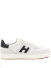 Hogan Lightweight Leather And Mesh Athletic Sneakers In Neutral