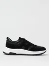 Hogan Low Top Sneakers With Leather And Suede Panels In Black