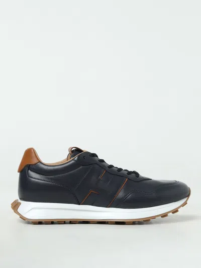 Hogan Black Black H601 Round Toe Sneakers In Navy