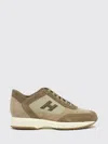 Hogan Suede And Technical Fabric Sneakers With Embossed Logo In Multi
