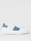 Hogan Sneakers H-stripes In White Leather With Blue Stripe In White