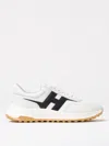 Hogan Lightweight Sneaker With Contrast Panel And Rubber Sole In White